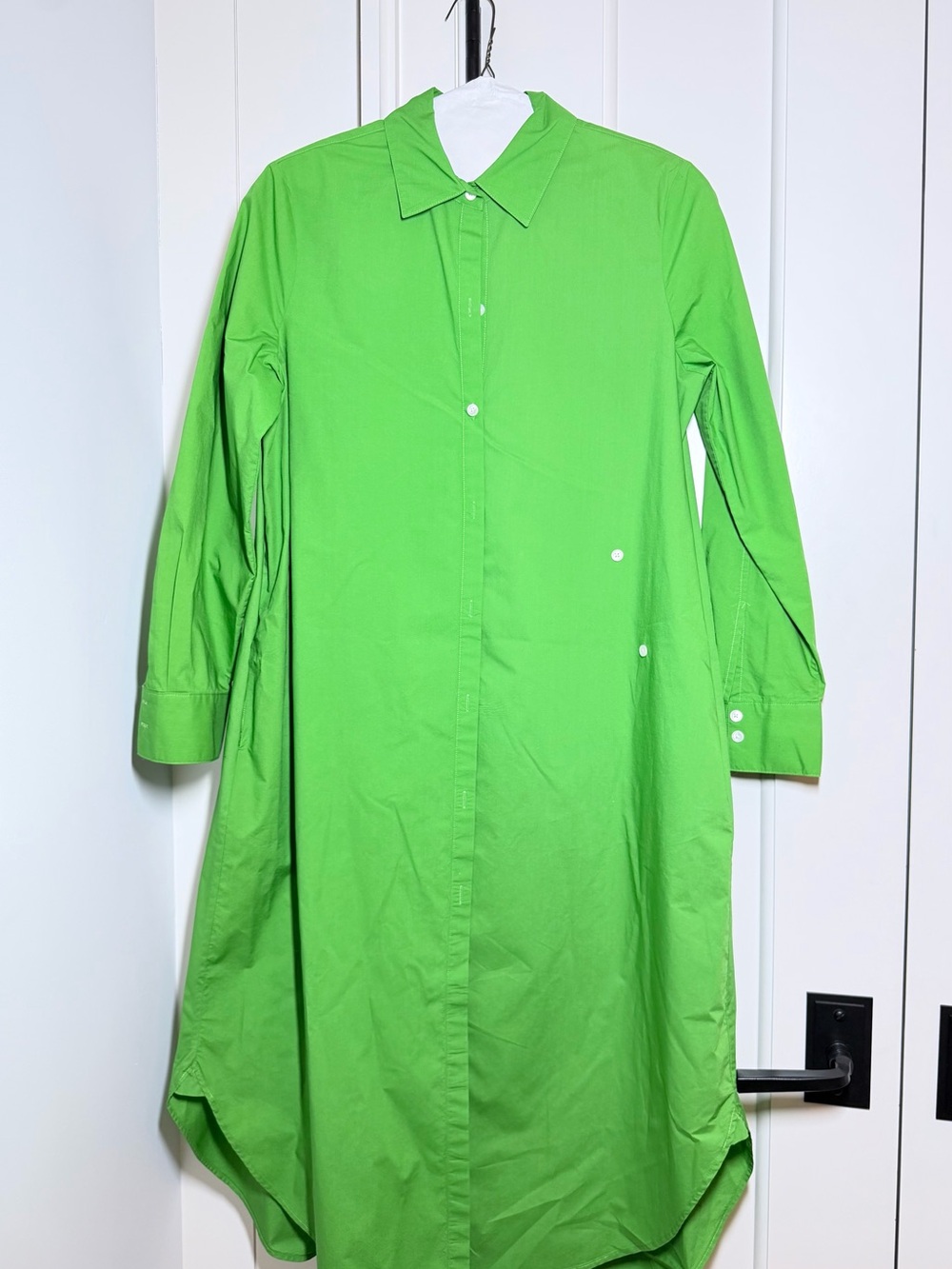 Banana Republic Bright Green Long Sleeve Shirt Dress